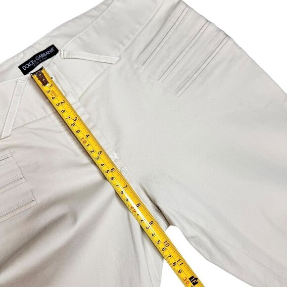 Dolce & Gabbana Vintage Cream Cotton Twill Mid-Rise Slacks Pants Sz. 8 - Picture 10 of 16